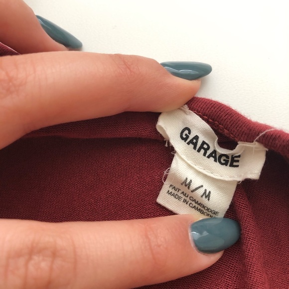 Garage M Dark Red Cross Wrap Bodysuit - Picture 2 of 2